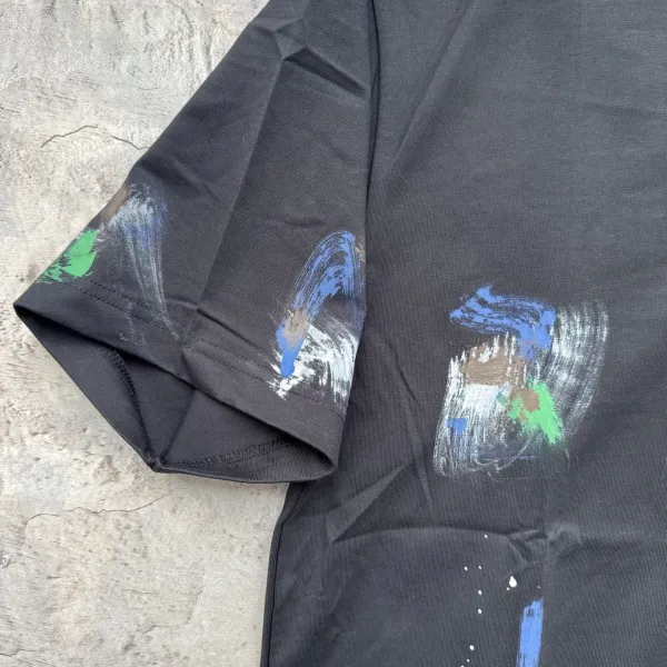 Balenciaga Paint Splatter Oversized T-Shirt Black Multicolor - 12