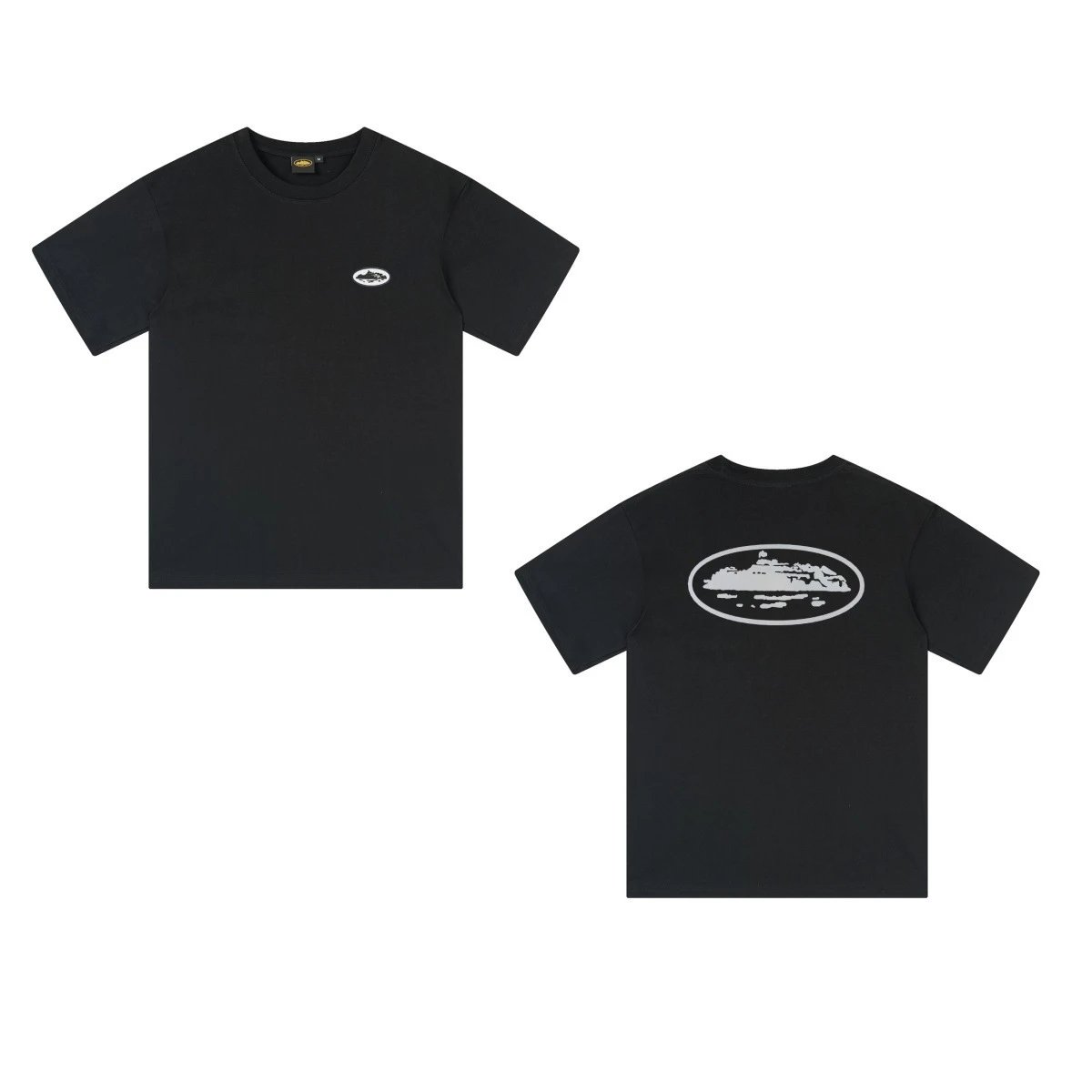 Design Graphic Oval Logo Black T-Shirt - 8