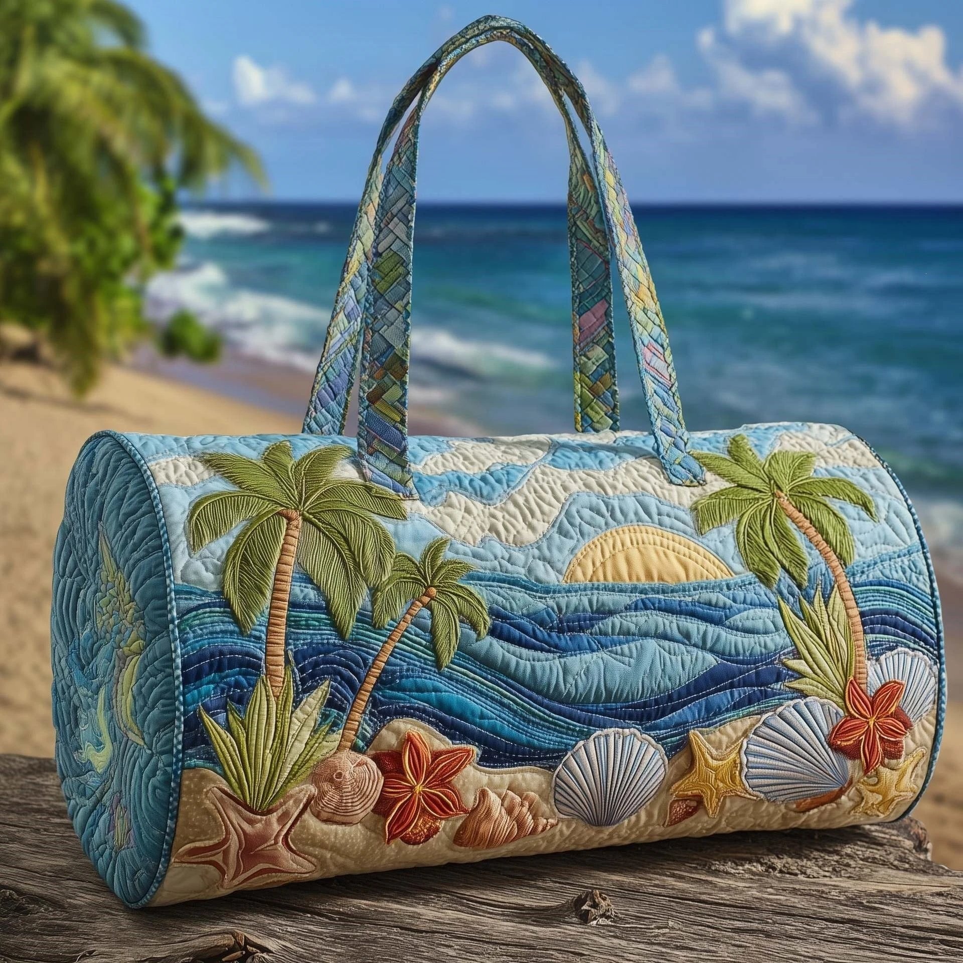 Design Volkswagen Bus Quilted Duffle Bag Multicolor - 6