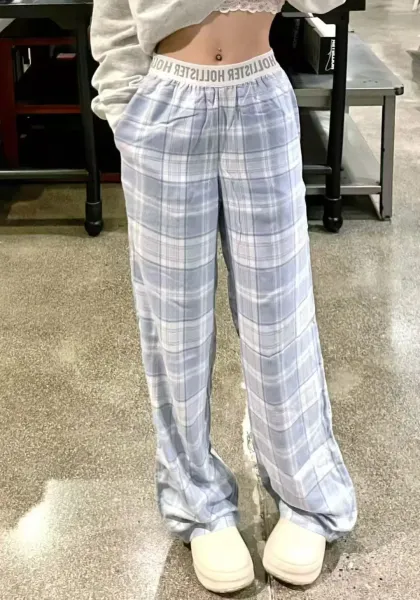 Design Floral Print Wide-Leg Pajama Pants White Sleepwear - 26