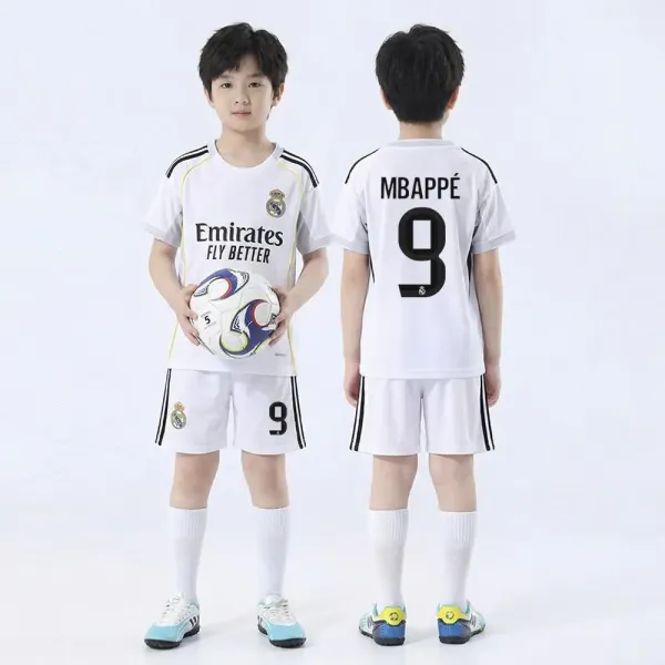 Real Madrid Mbappé #9 Home Jersey Kit White - 1