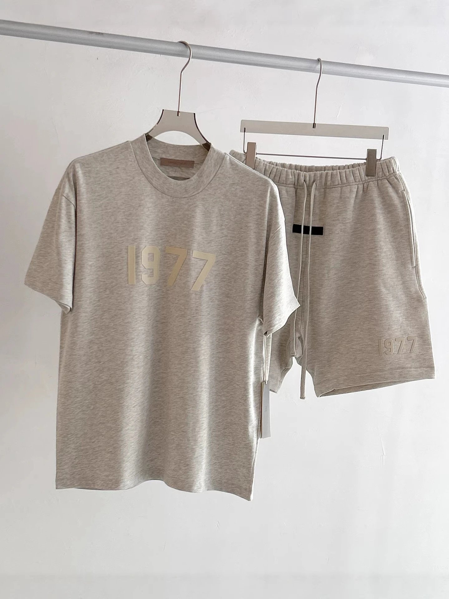 Fear of God Essentials 1977 Black Oversized T-Shirt and Shorts Set - 6