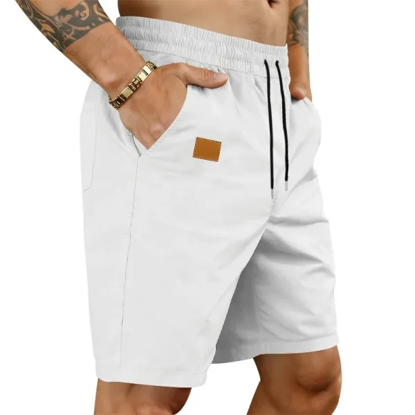 Design Drawstring Waist Shorts Black - 9