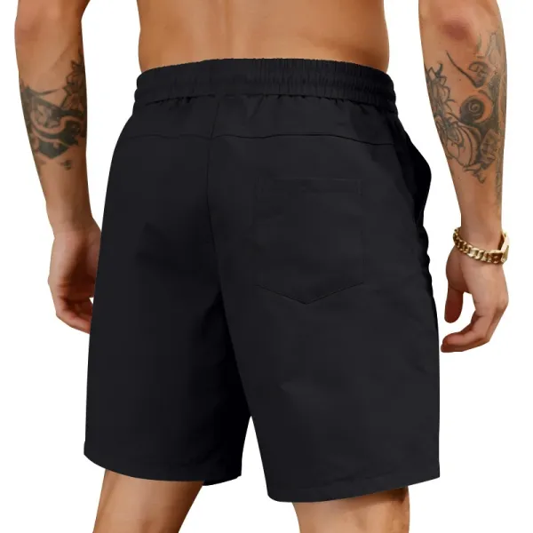 Design Drawstring Waist Shorts Black - 17