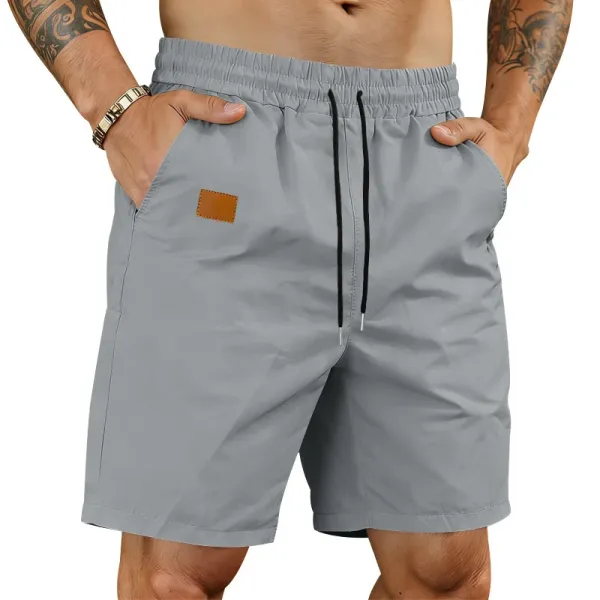 Design Drawstring Waist Shorts Black - 21