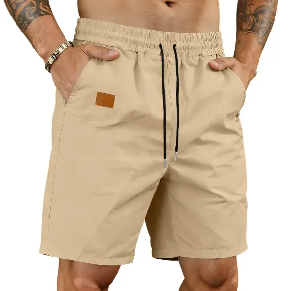 Design Drawstring Waist Shorts Black - 35