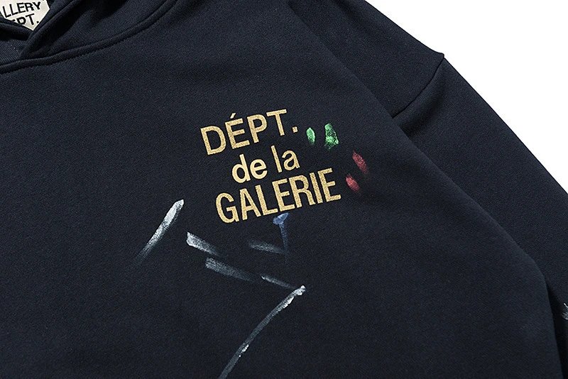 Gallery Dept Paint Splatter Hoodie Gray - 4