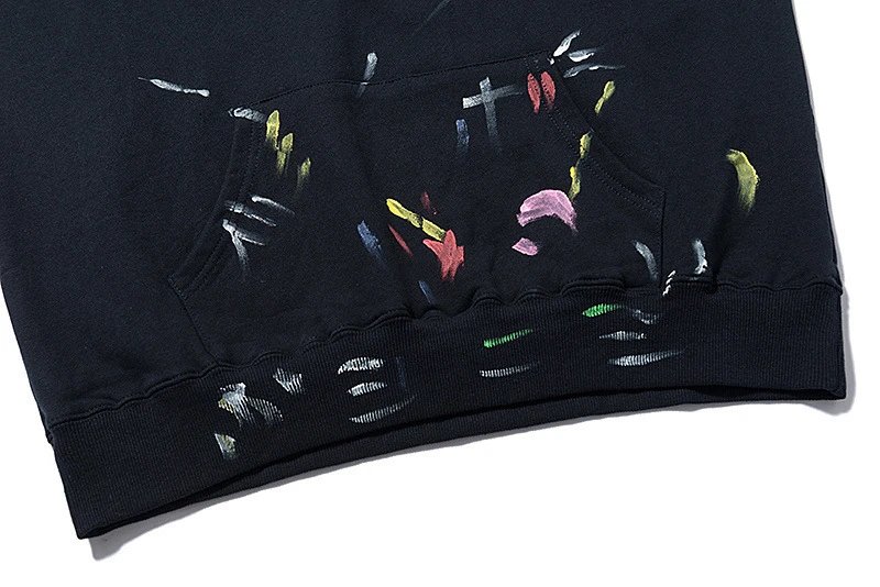 Gallery Dept Paint Splatter Hoodie Gray - 6