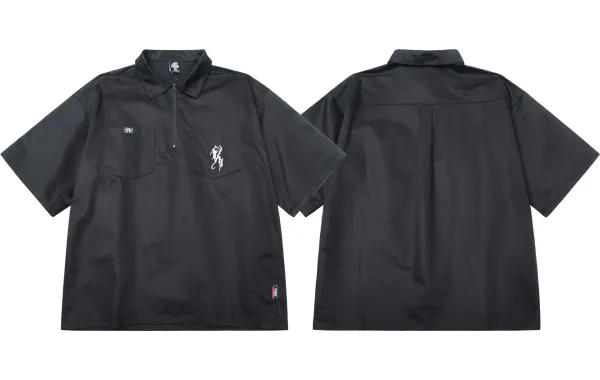 Hellstar Studio Half-Zip Work Shirt Black - 4