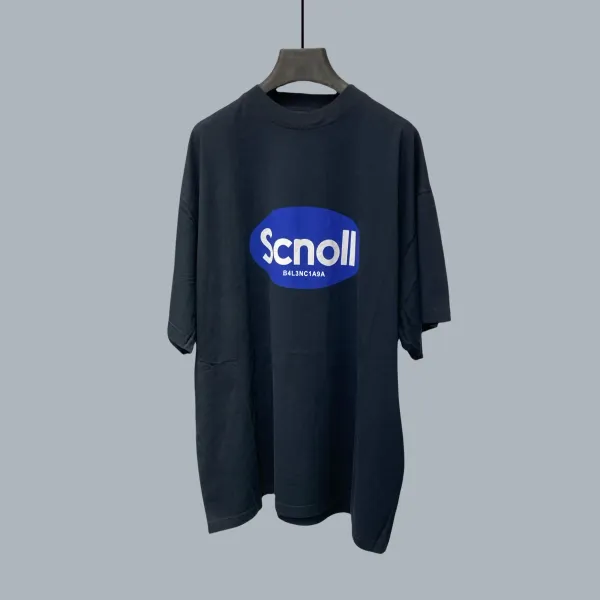 Design Scnoll Logo Graphic Oversized T-Shirt Black T-Shirts - 1