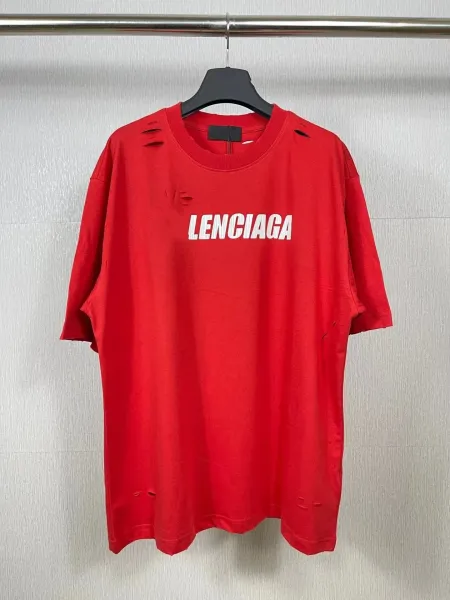 Balenciaga Lenciaga Distressed Oversized T-Shirt White - 18