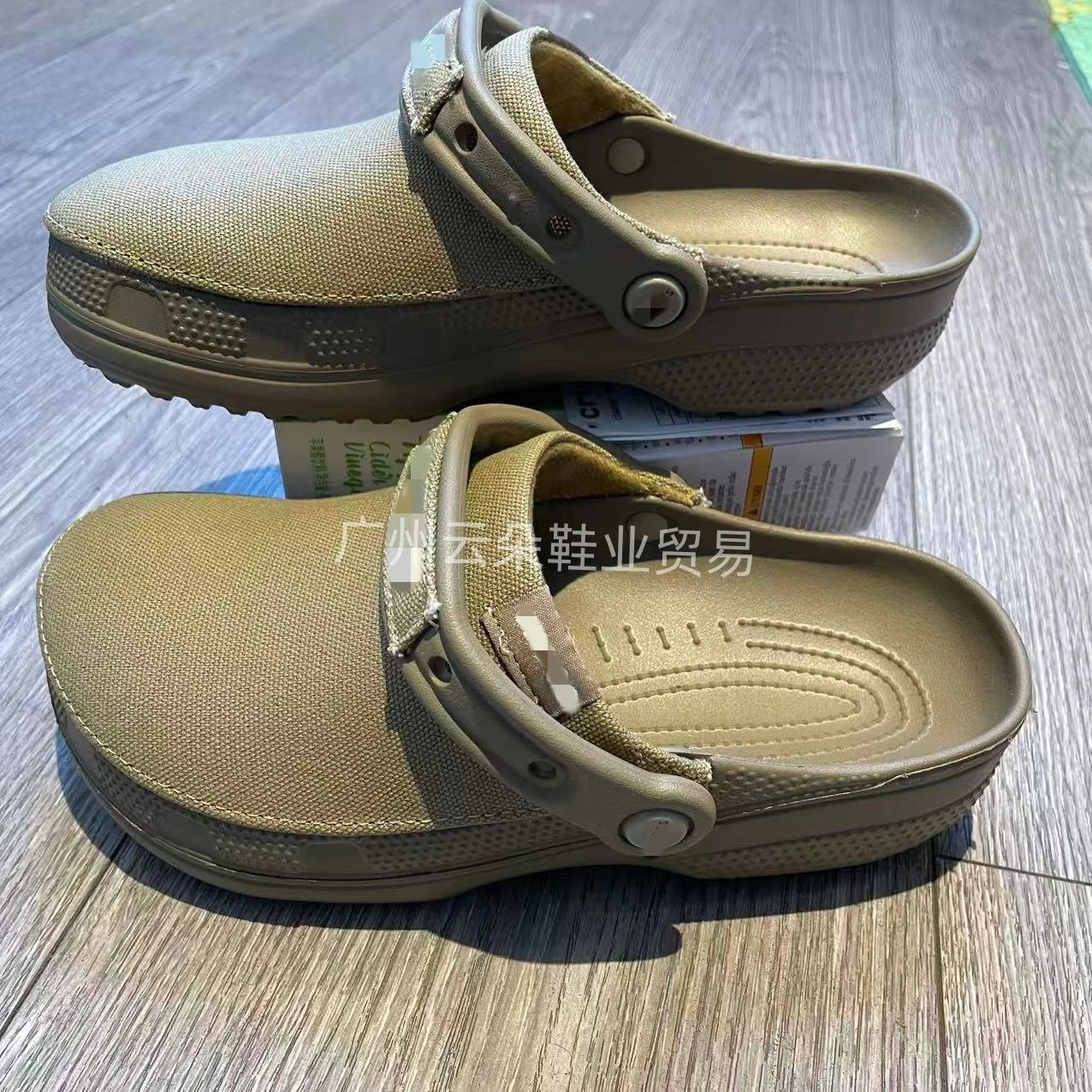 Crocs Clog Black Canvas-Upper Work Clogs Sandals - 3
