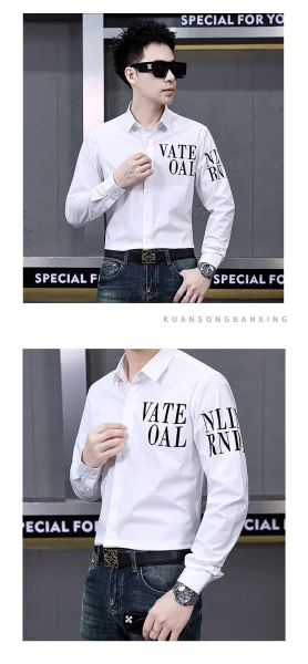 Design Graphic Print Long Sleeve Shirt Black - 12