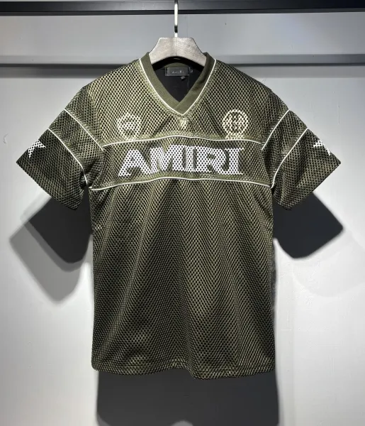 Amiri Mesh V-Neck Jersey Army Green - 11