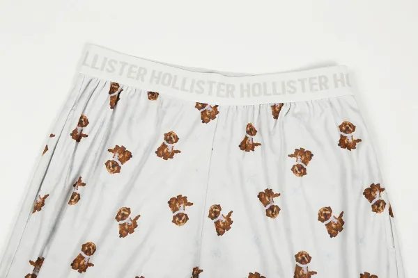 Design Floral Print Wide-Leg Pajama Pants White Sleepwear - 62