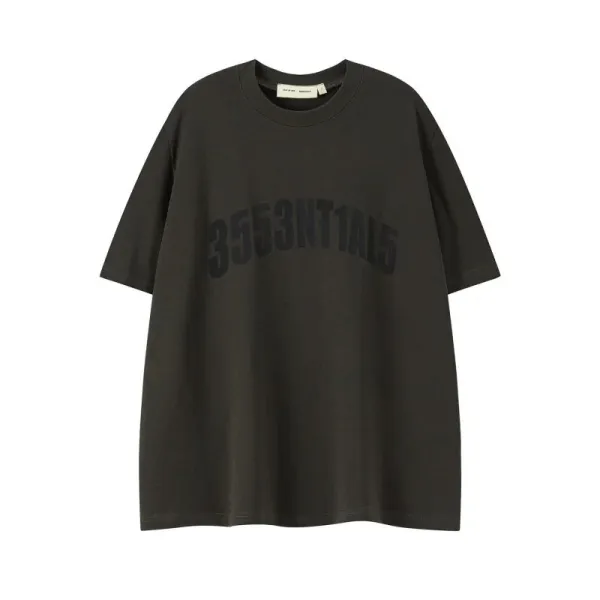 Design Arch Print Oversized T-Shirt Charcoal - 1