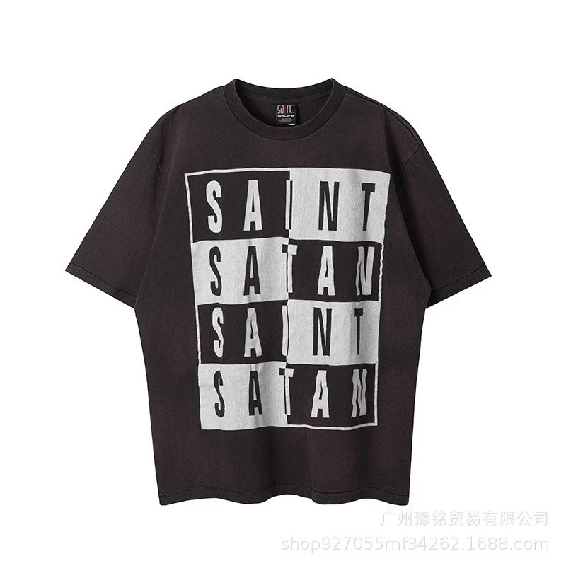 Design Saint Graphic Print Oversized T-Shirt Charcoal - 20