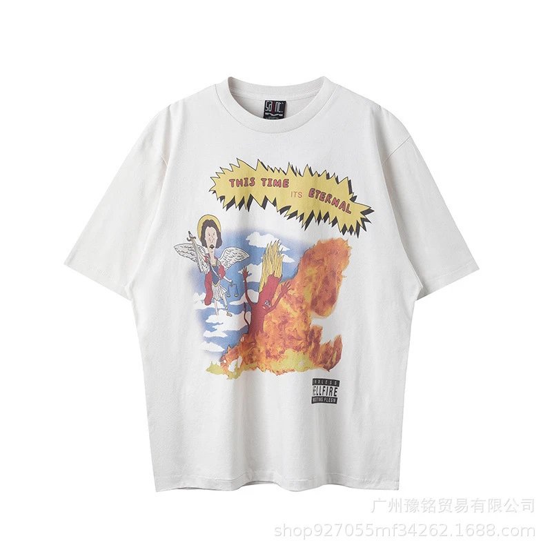 Design Saint Graphic Print Oversized T-Shirt Charcoal - 24