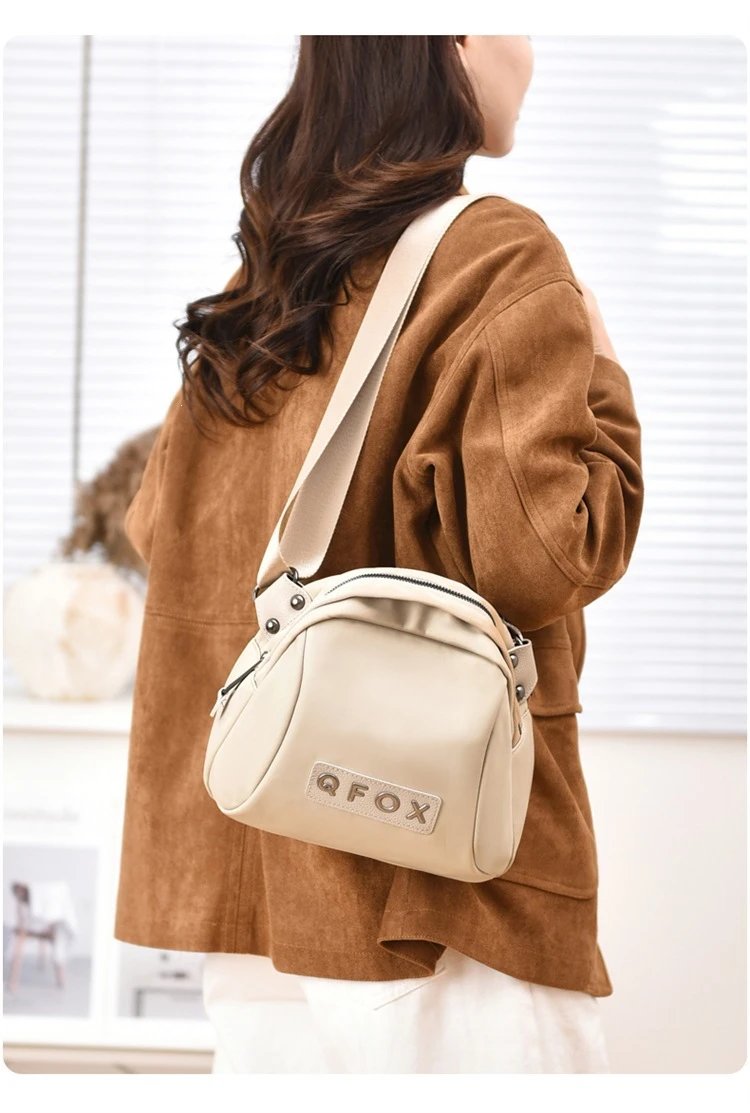 Design QFOX Mini Crossbody Bag Beige Crossbody Bags - 38
