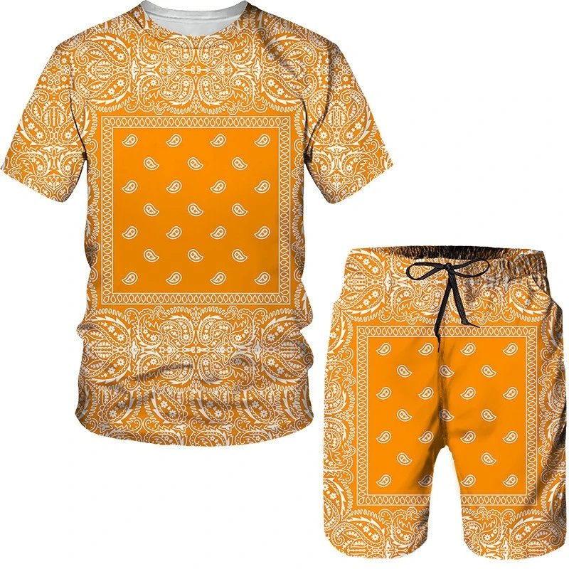 Design Bandana Print Purple Set T-Shirt and Shorts - 10