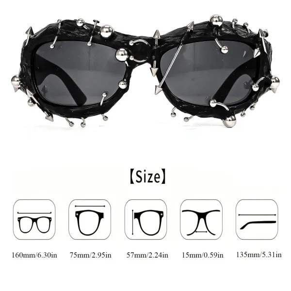 Design Spiked Purple Oversized Sunglasses - 2