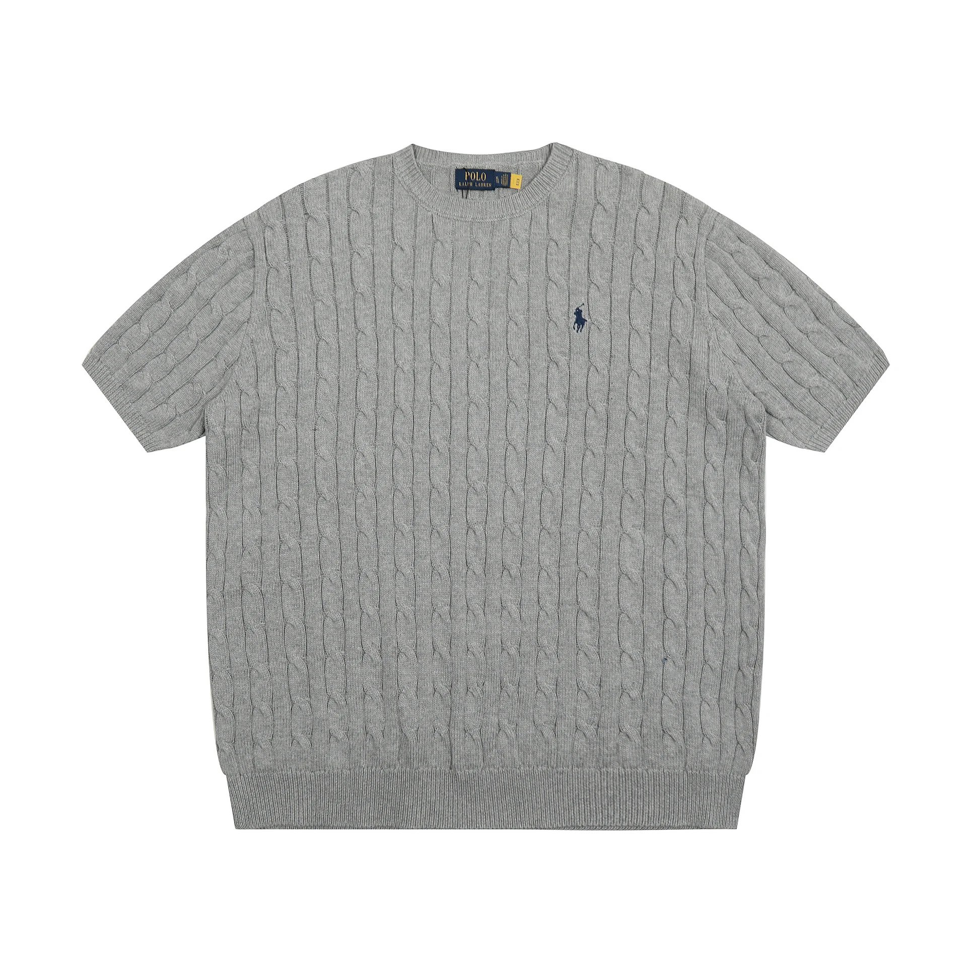 Polo Ralph Lauren Cable Knit Polo Gray Sweater - 12