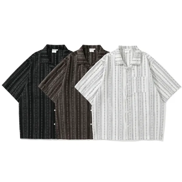 Needles Stripe Short-Sleeve Shirt Black - 2