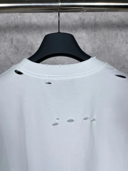 Balenciaga Lenciaga Distressed Oversized T-Shirt White - 11