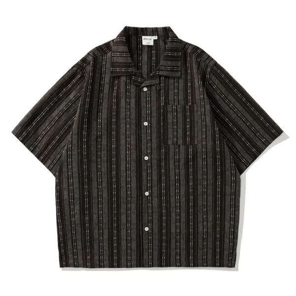 Needles Stripe Short-Sleeve Shirt Black - 6