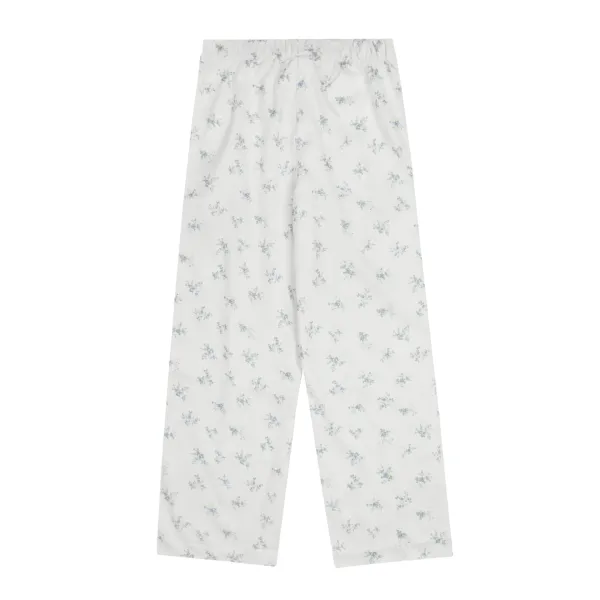 Design Floral Print Wide-Leg Pajama Pants White Sleepwear - 83