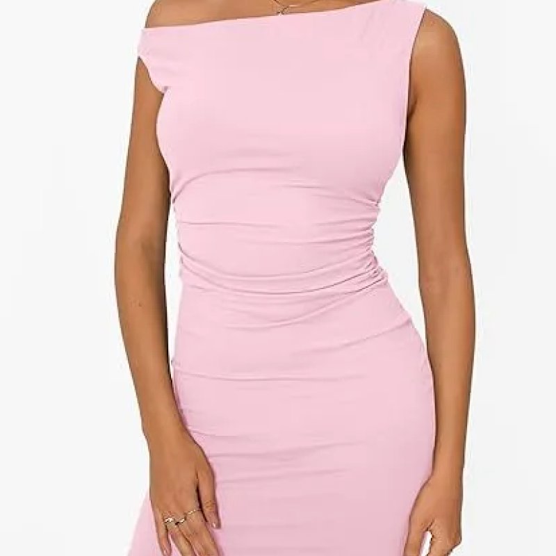 Off-Shoulder Ruched Mini Dress Black