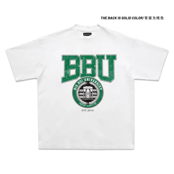 Design Ranxing BBU University Graphic T-Shirt Black T-Shirts - 14