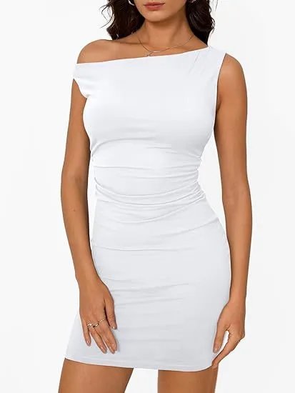 Design Off-Shoulder Ruched Mini Dress Navy - 11