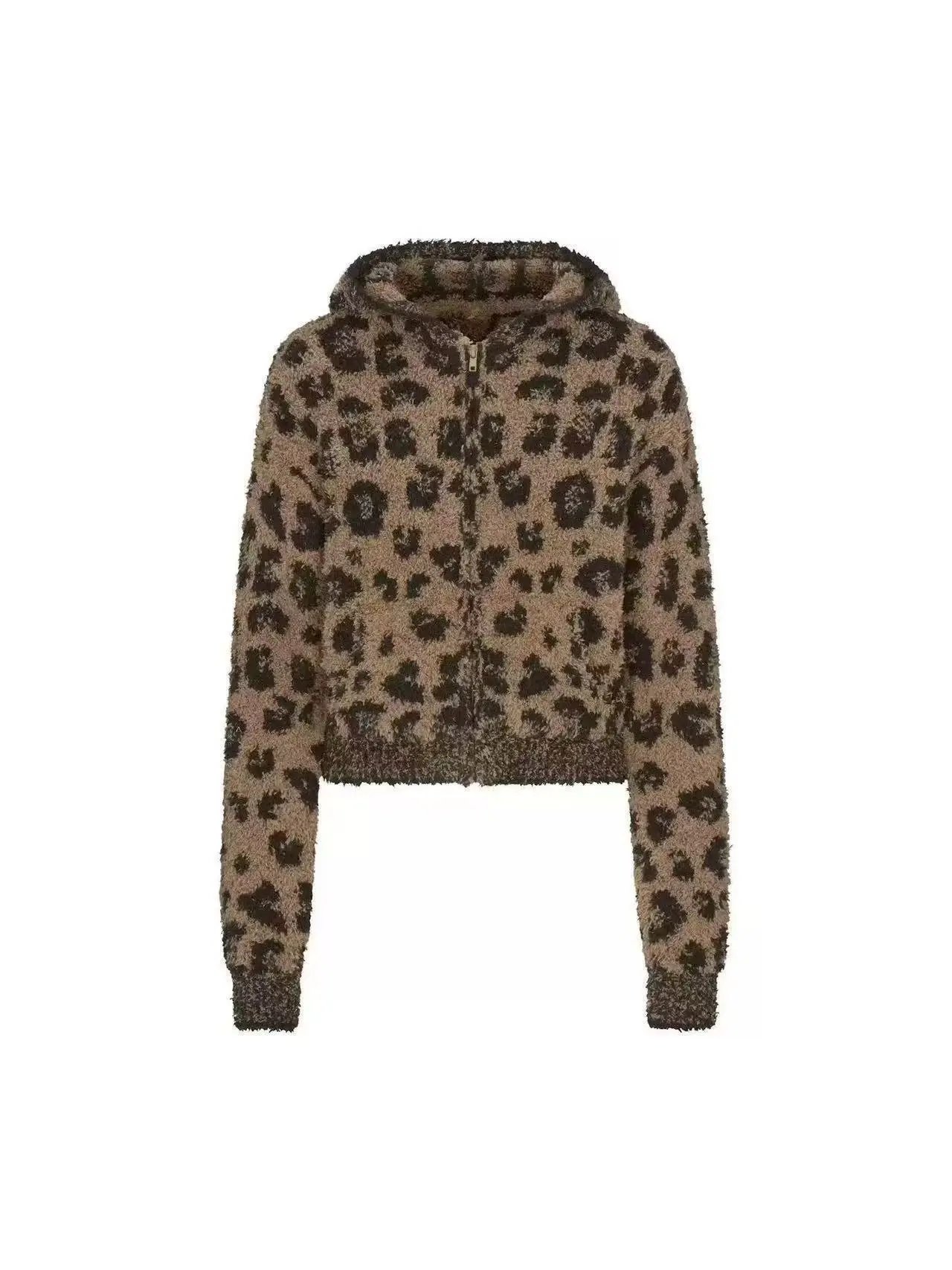 Design Leopard Print Wide-Leg Knit Pants - 9