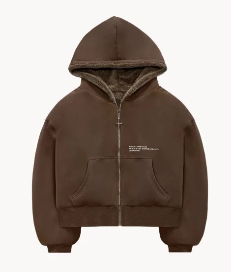 Design Leopard-Lined Zip-Up Hoodie Gray - 11