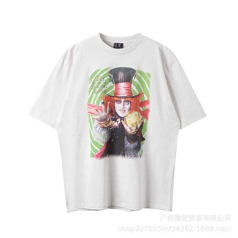 Design Saint Graphic Print Oversized T-Shirt Charcoal - 26