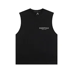 Fear of God Essentials Black Logo Sleeveless Top Vest Top - 1