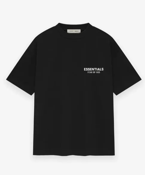 Fear of God Essentials Logo Print Black T-Shirt - 1