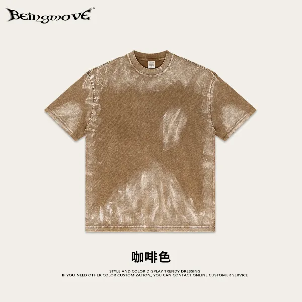 Design Beingmove Acid Wash Coffee T-Shirt T-Shirts - 1