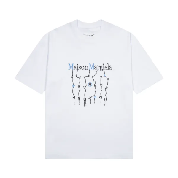 Maison Margiela Numbered Stitching Graphic T-Shirt White - 1