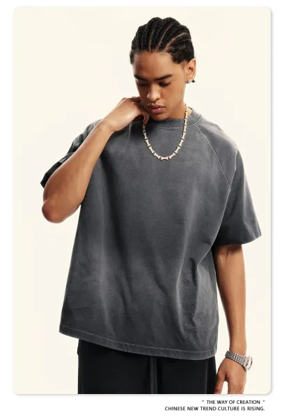 Design Beingmove Washed Black Raglan T-Shirt T-Shirts - 44