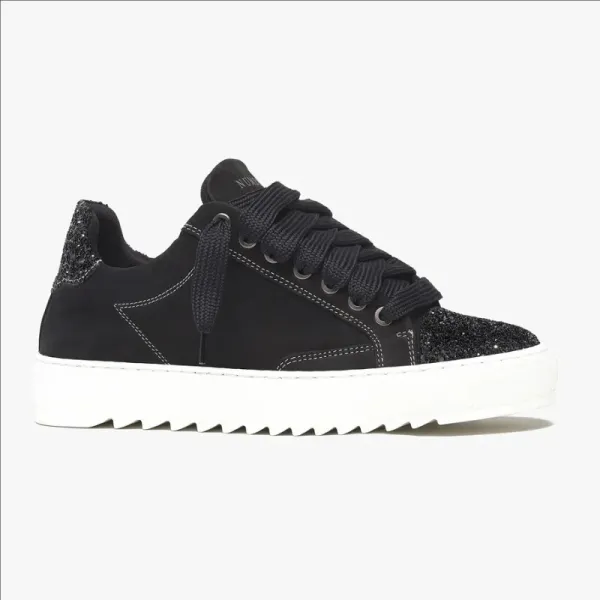 NOAH Star Sneaker Black Glitter White Sole Sneakers - 1