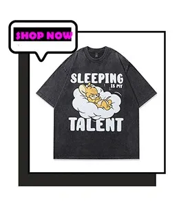 Design Graphic Print Acid Wash Black Oversized T-Shirt - 5