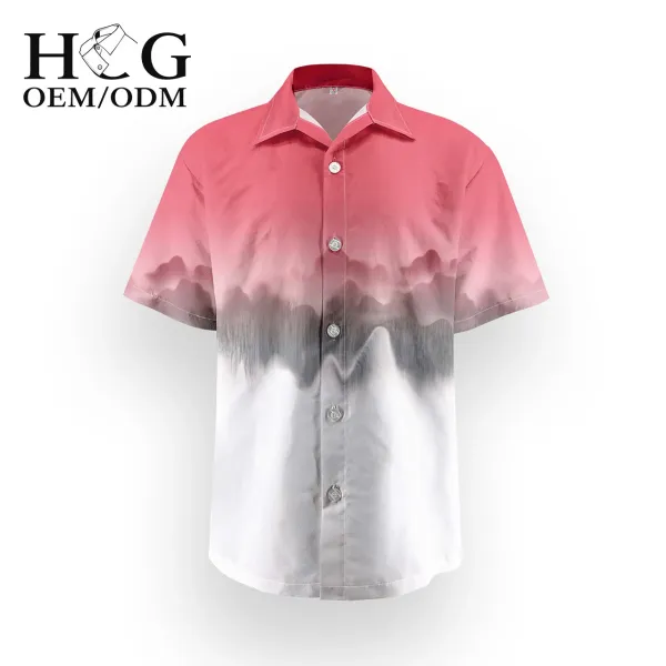Design H&G Gradient Mountain Print Short-Sleeve Shirt - 1