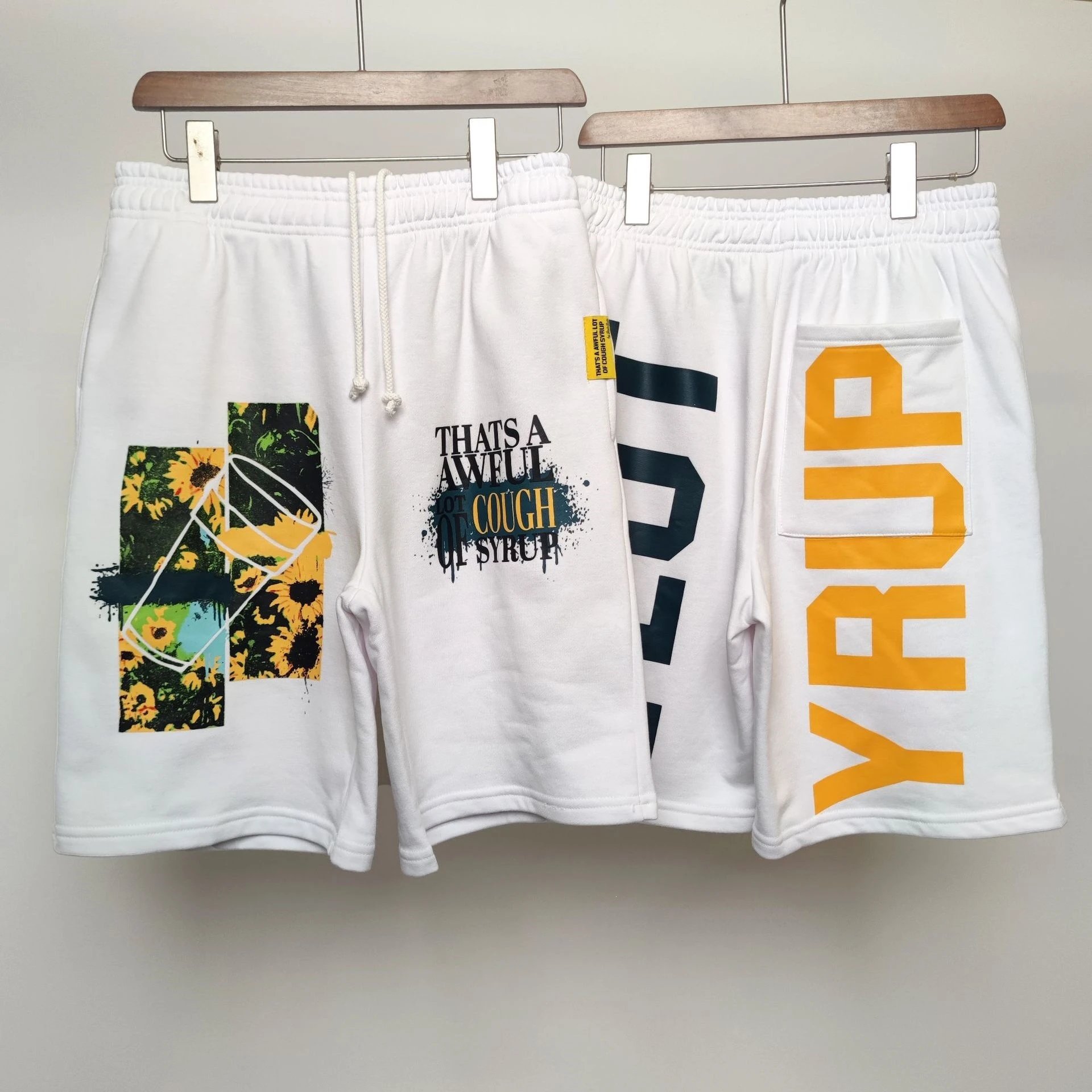 Design 'That's A Awful Lot Of Dead Homie' x 'Syrup' Graphic Sweatshorts Black Shorts - 16