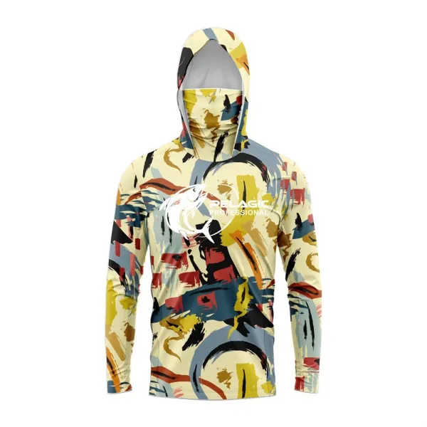 Design Relagic Professional Abstract Print Hooded Sun Protection Shirt Multicolor Hoodie - 1