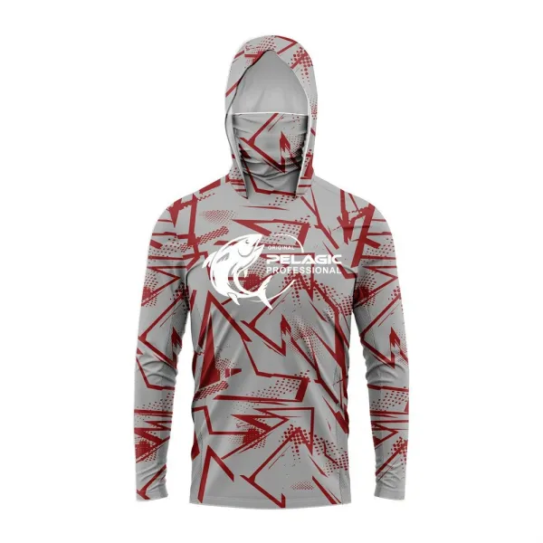 Design Relagic Professional Abstract Print Hooded Sun Protection Shirt Multicolor Hoodie - 8