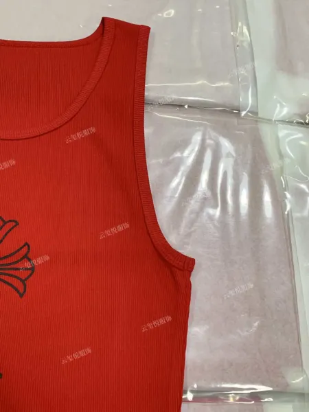 Chrome Hearts Cross Print Layered Tank Top Gray / Red Vest Top - 7