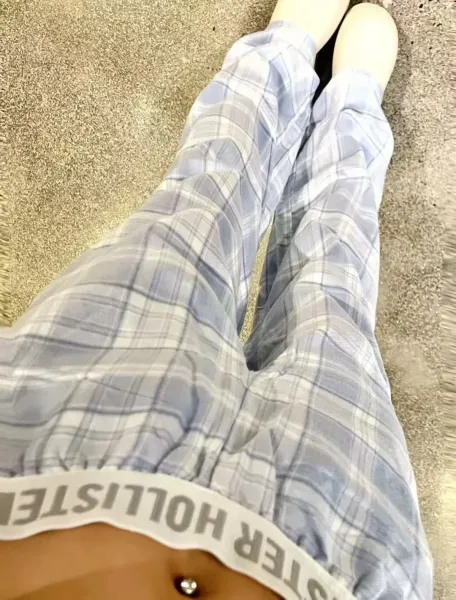 Design Floral Print Wide-Leg Pajama Pants White Sleepwear - 27
