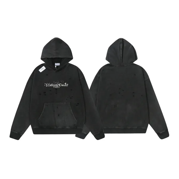 Design Tommy Cash Distressed Black Hoodie - 1